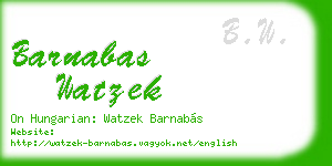 barnabas watzek business card